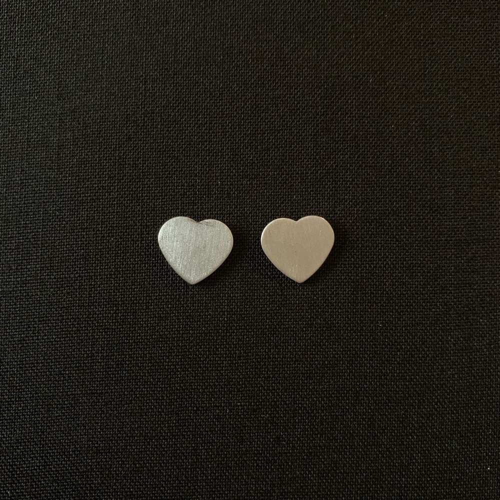 Silver Matte heart earnings